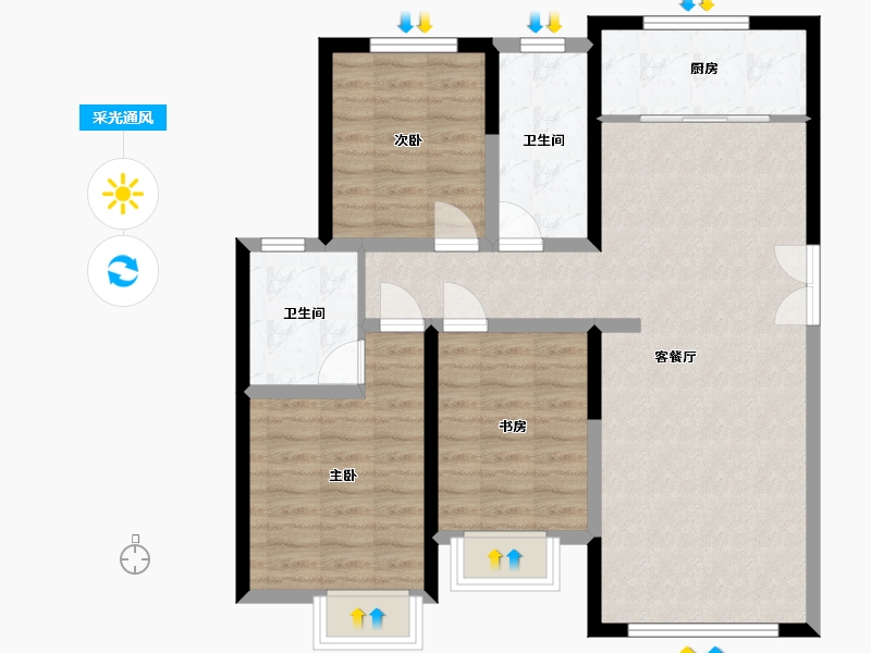 甘肃省-兰州市-银河国际居住区-97.76-户型库-采光通风