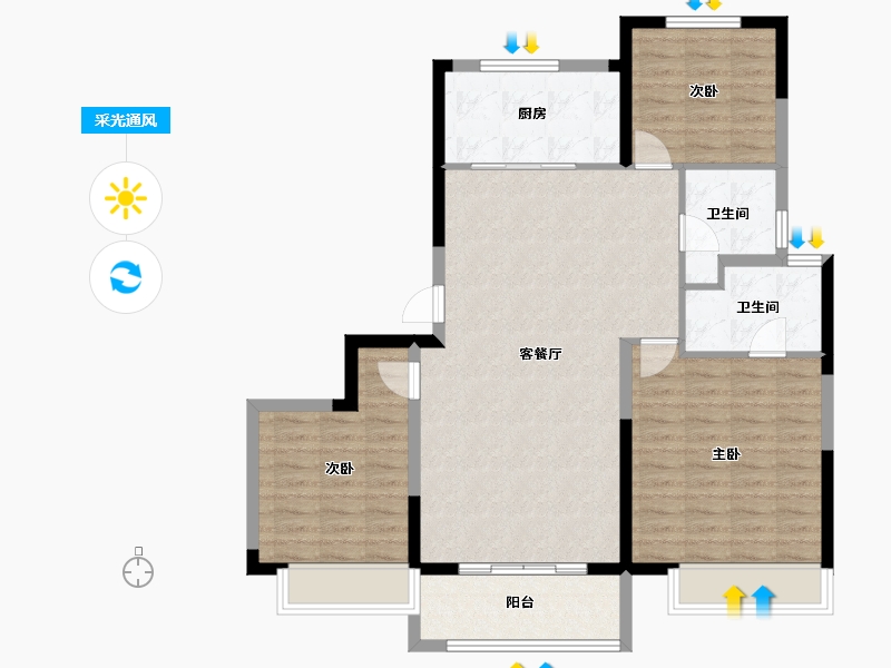 山东省-德州市-金辰天悦壹品-98.00-户型库-采光通风