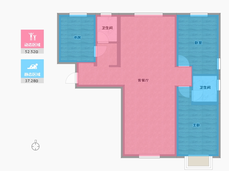 北京-北京市-诺德逸府-110.00-户型库-动静分区