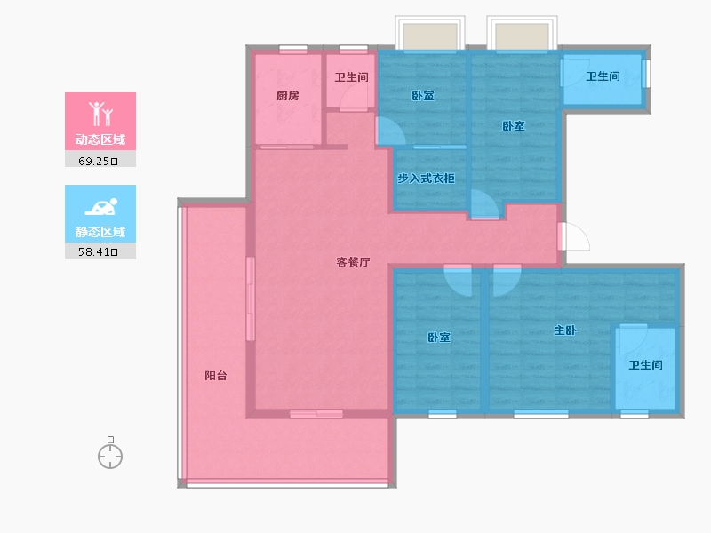 云南省-临沧市-海棠佳园四期·天汇-114.41-户型库-动静分区