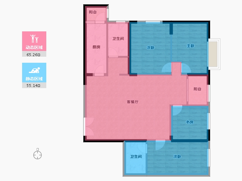 云南省-昆明市-悦满欣城-90.00-户型库-动静分区