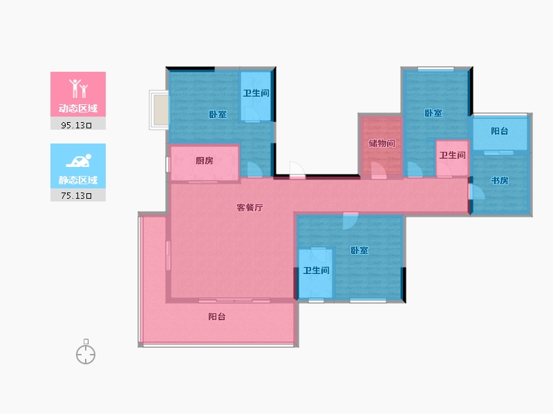 云南省-临沧市-海棠佳园四期·天汇-152.81-户型库-动静分区