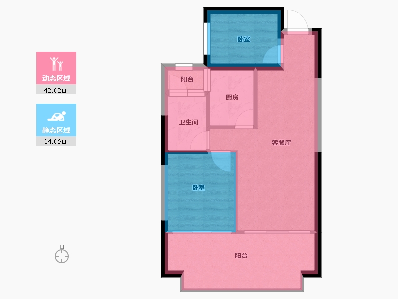 云南省-丽江市-方朋·上东院-50.40-户型库-动静分区