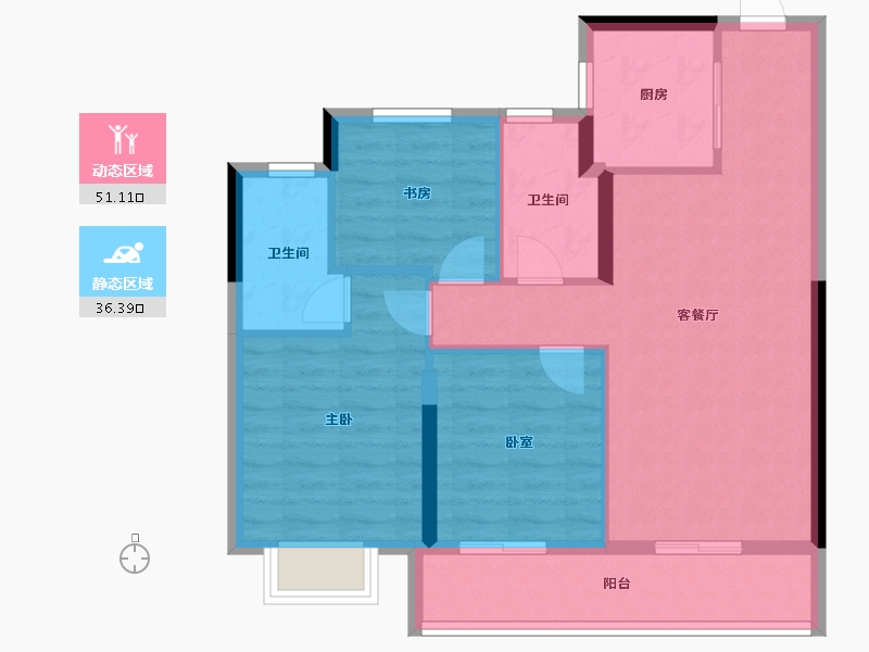 浙江省-丽水市-大家城投文旅·望湖-78.40-户型库-动静分区