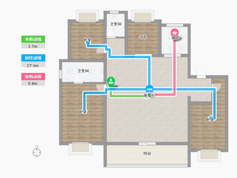 江苏省-泰州市-金通·桃李江南-134.41-户型库-动静线