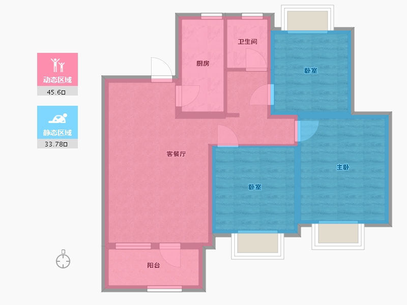 辽宁省-沈阳市-荣盛·锦绣学府-82.00-户型库-动静分区