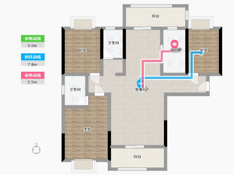 湖北省-咸宁市-乐家小区-120.00-户型库-动静线