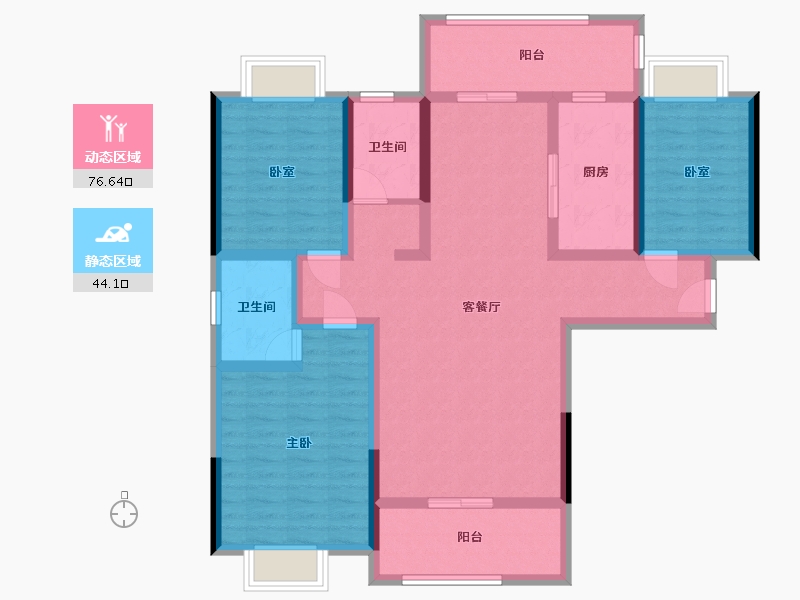 湖北省-咸宁市-乐家小区-120.00-户型库-动静分区