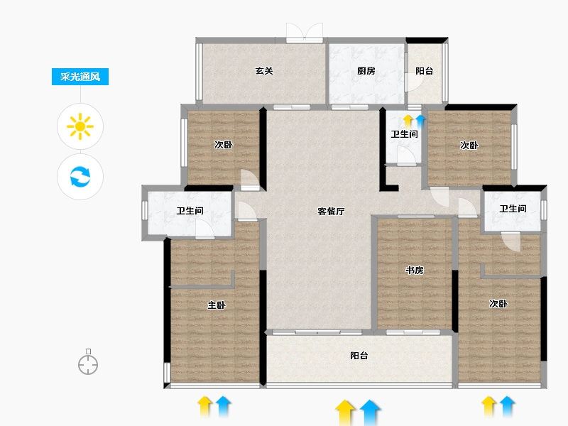 广西壮族自治区-贵港市-华盈·壹品江山-159.00-户型库-采光通风