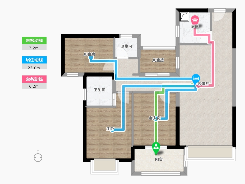 福建省-漳州市-海西如意城-103.00-户型库-动静线