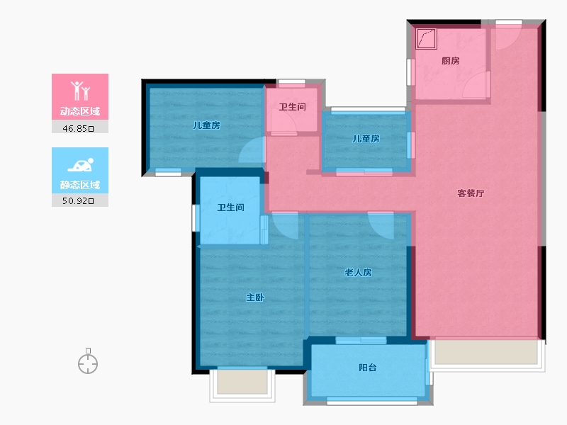 福建省-漳州市-海西如意城-103.00-户型库-动静分区