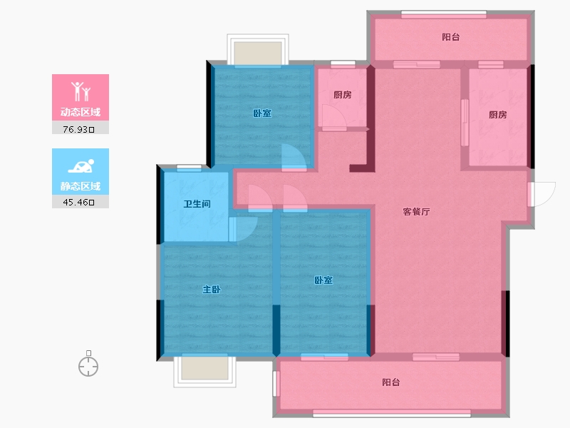 湖北省-咸宁市-乐家小区-118.00-户型库-动静分区