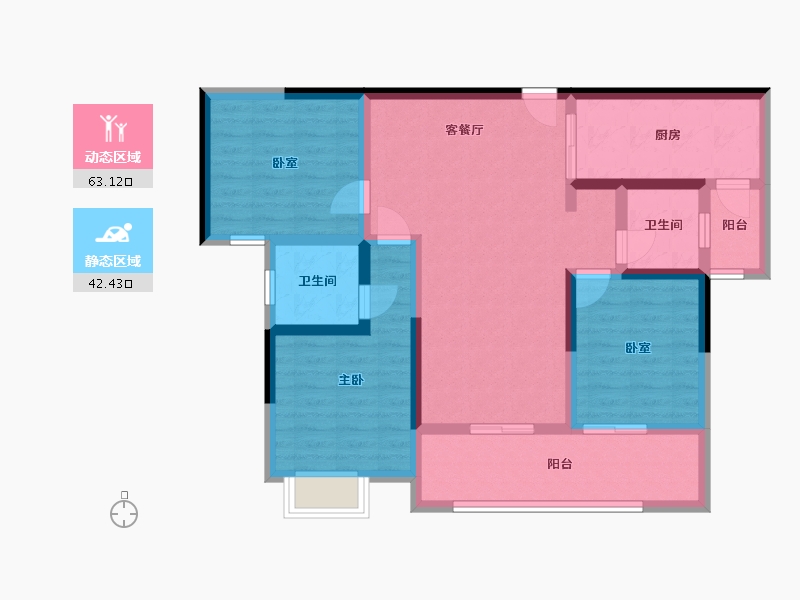 湖北省-咸宁市-乐家小区-100.00-户型库-动静分区