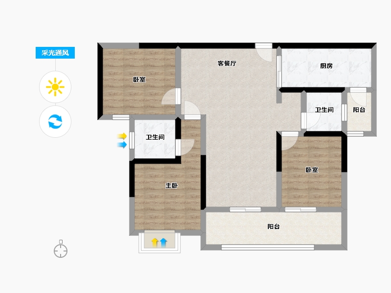 湖北省-咸宁市-乐家小区-100.00-户型库-采光通风