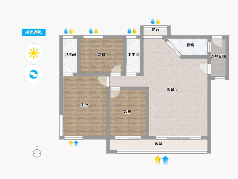 广东省-东莞市-新世纪星城-88.00-户型库-采光通风