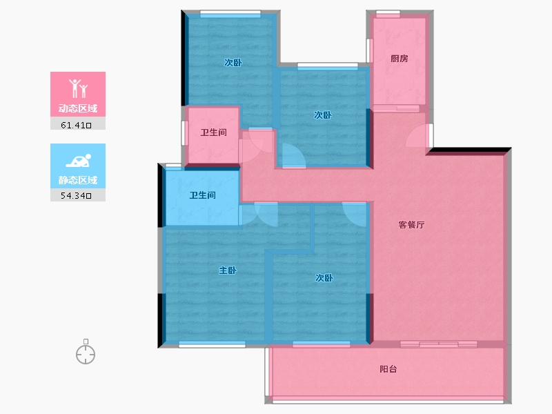 河南省-驻马店市-阳光翡翠院子-115.00-户型库-动静分区