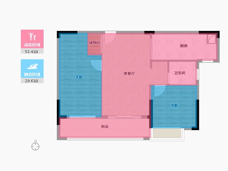 浙江省-金华市-中海金地都汇拾光-75.00-户型库-动静分区