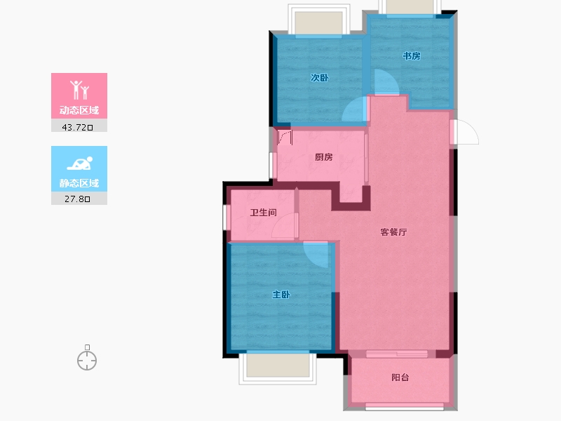 江苏省-镇江市-仙林首望城-63.00-户型库-动静分区