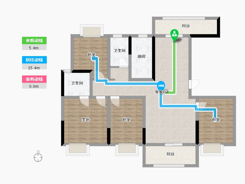 湖北省-咸宁市-乐家小区-130.00-户型库-动静线