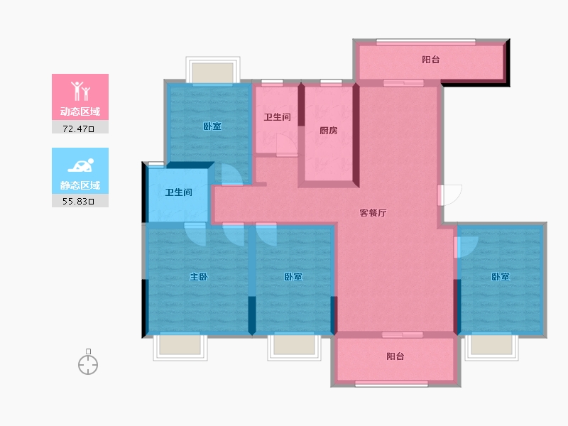 湖北省-咸宁市-乐家小区-130.00-户型库-动静分区