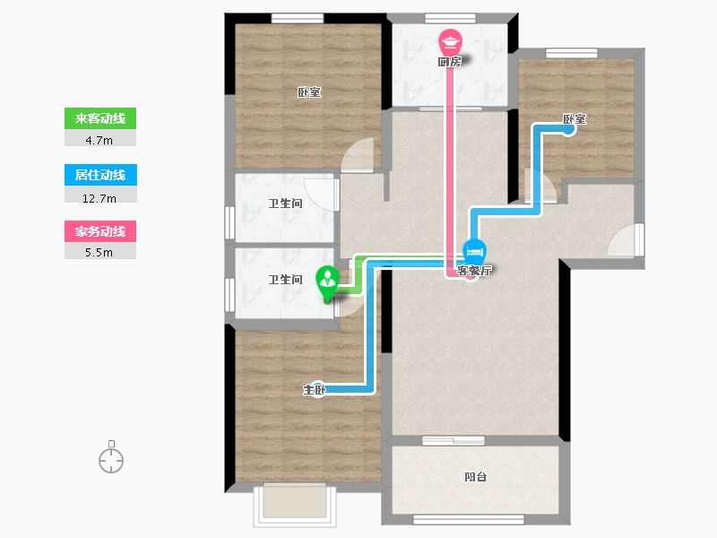 河南省-漯河市-瑞贝卡家天下-91.00-户型库-动静线