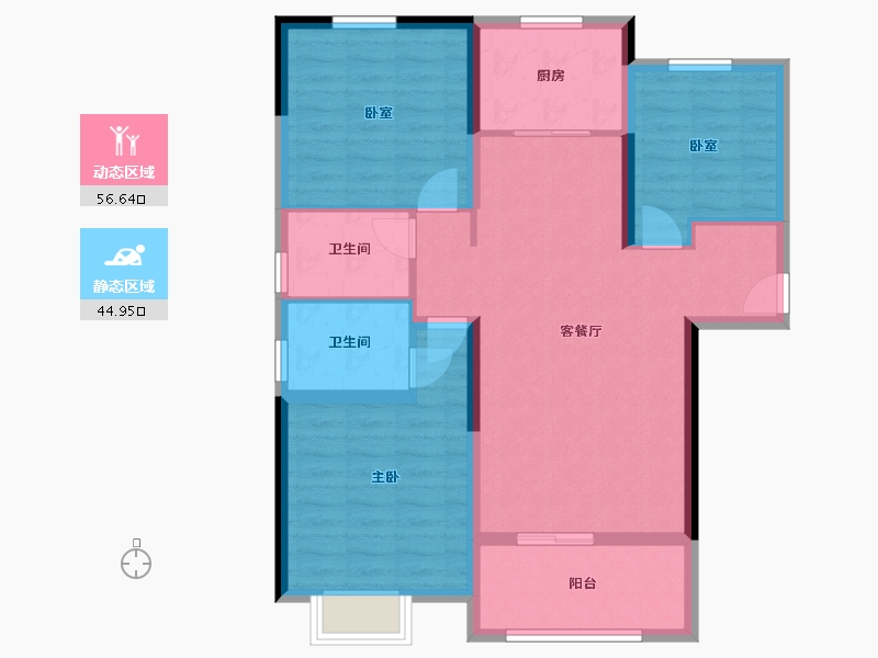 河南省-漯河市-瑞贝卡家天下-91.00-户型库-动静分区