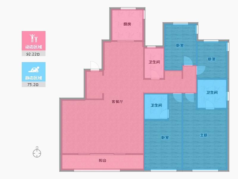 浙江省-杭州市-融信公馆ARC-151.70-户型库-动静分区