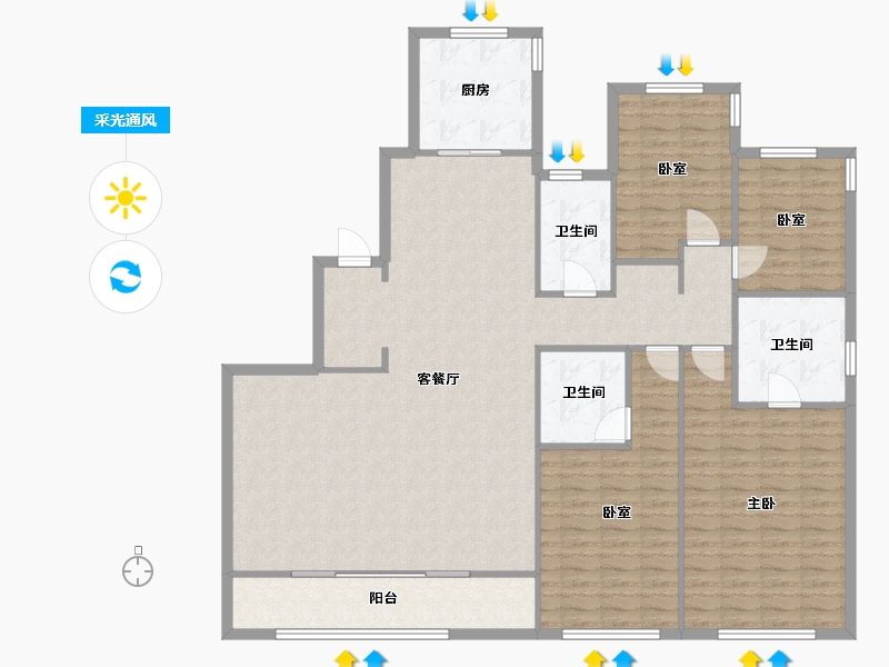 浙江省-杭州市-融信公馆ARC-151.70-户型库-采光通风