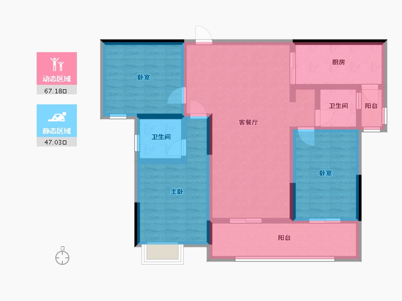 湖北省-咸宁市-乐家小区-101.00-户型库-动静分区