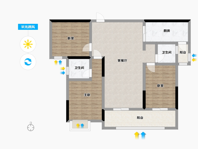 湖北省-咸宁市-乐家小区-101.00-户型库-采光通风