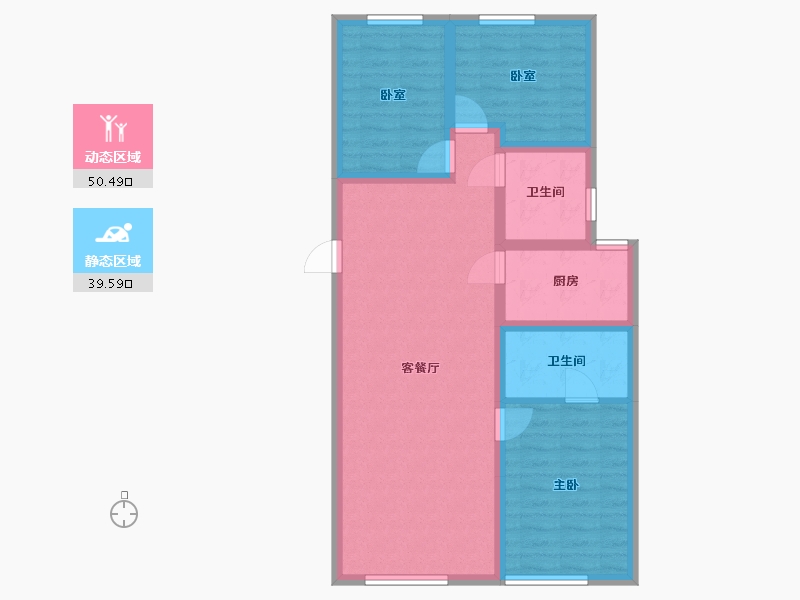 北京-北京市-北京东湾-92.40-户型库-动静分区