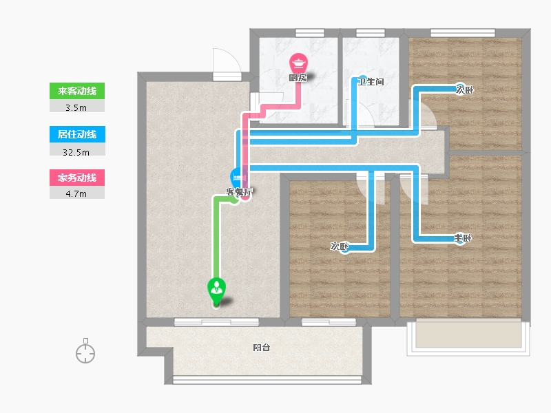 山东省-济宁市-圣润公馆-85.00-户型库-动静线