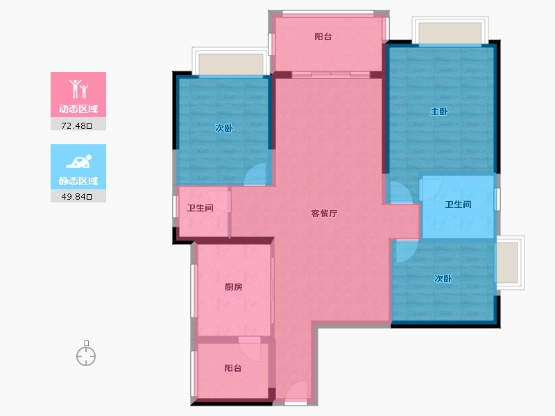 广东省-湛江市-申蓝宝邸-101.00-户型库-动静分区