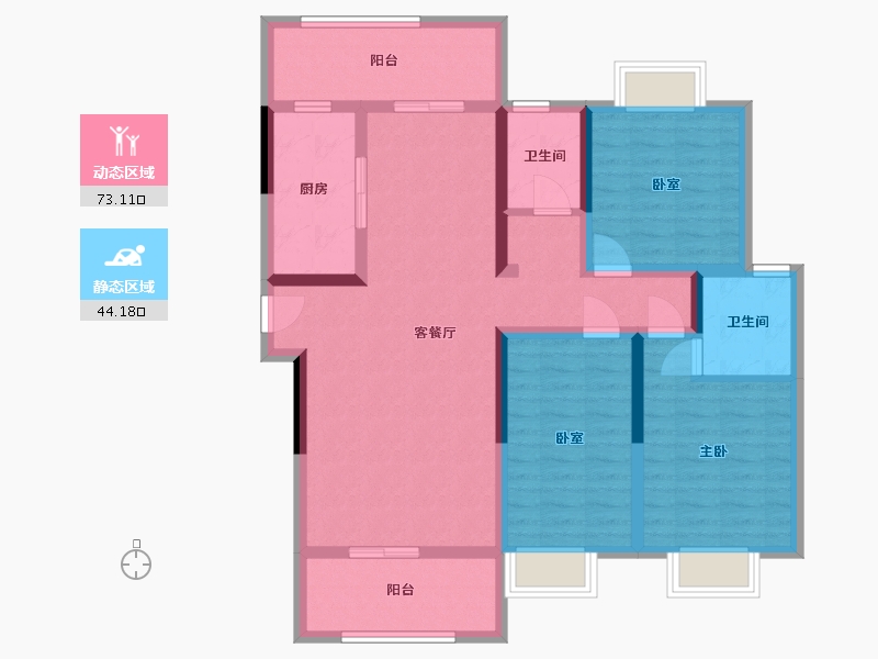 湖北省-咸宁市-乐家小区-110.00-户型库-动静分区