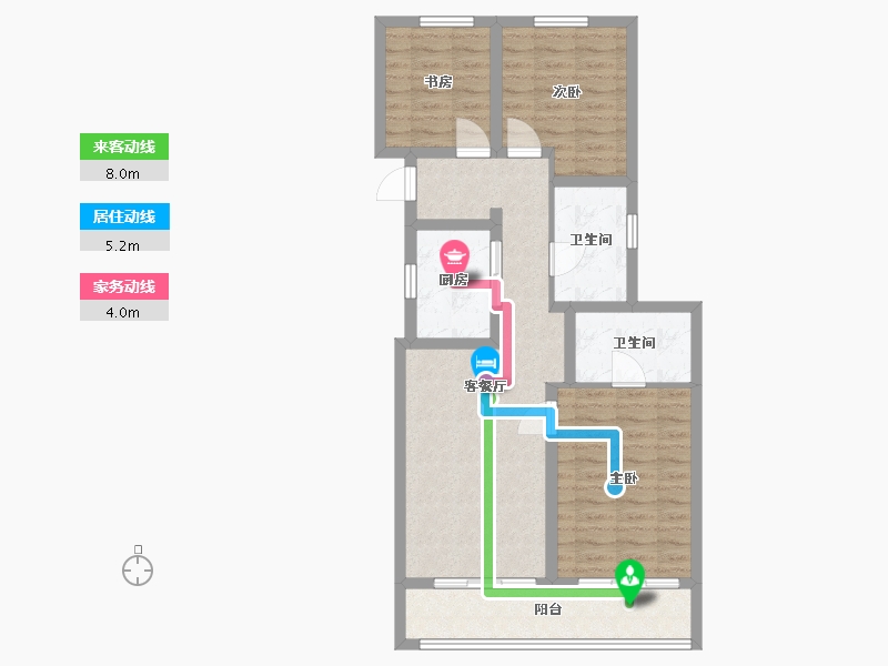 浙江省-杭州市-世茂璀璨澜宸-89.00-户型库-动静线