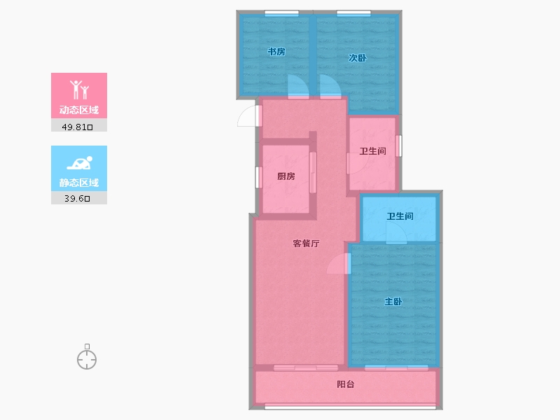 浙江省-杭州市-世茂璀璨澜宸-89.00-户型库-动静分区