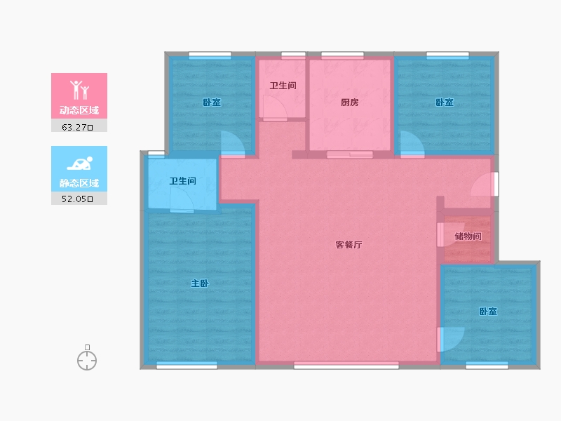 辽宁省-沈阳市-阳光城恒联·文澜湾-103.48-户型库-动静分区