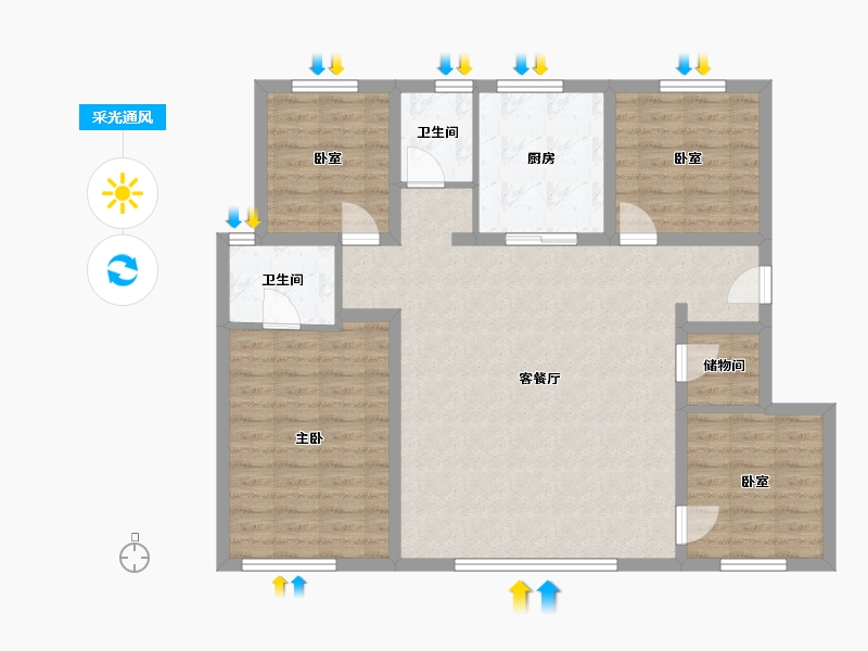 辽宁省-沈阳市-阳光城恒联·文澜湾-103.48-户型库-采光通风