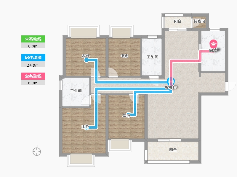 湖南省-长沙市-运达锦绣广场-119.30-户型库-动静线