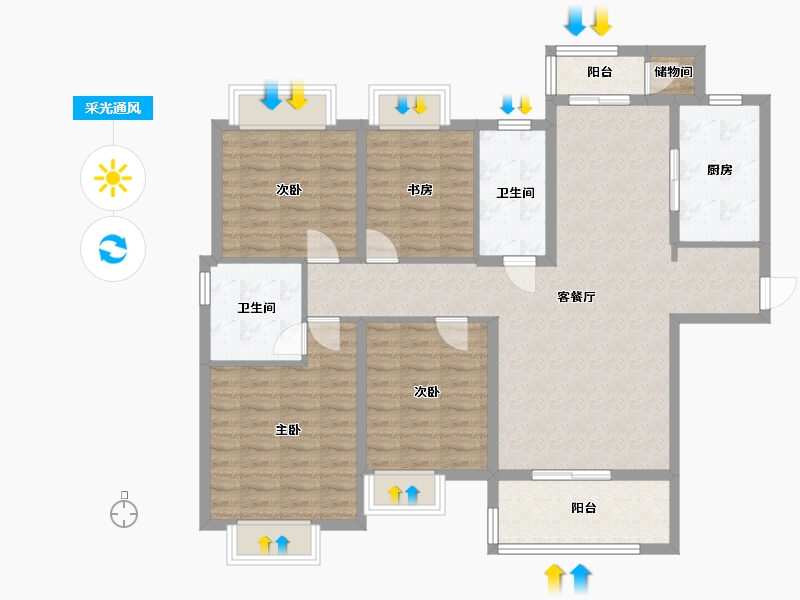 湖南省-长沙市-运达锦绣广场-119.30-户型库-采光通风