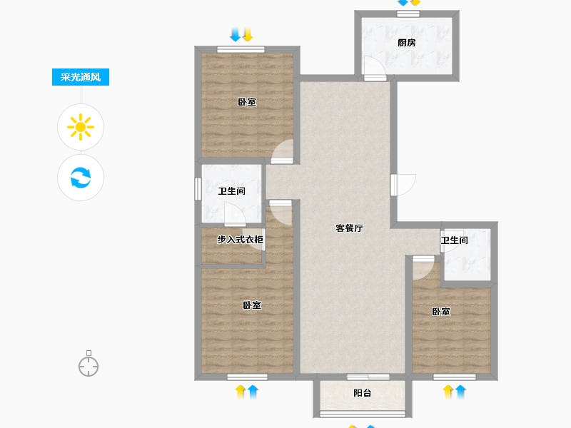 陕西省-榆林市-桃林书院-99.00-户型库-采光通风