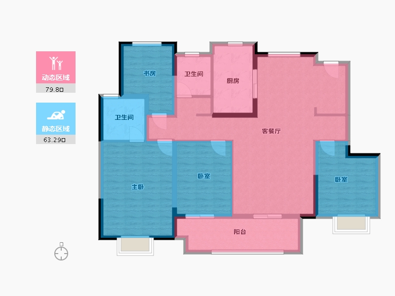 安徽省-阜阳市-新城云昱东方-129.00-户型库-动静分区