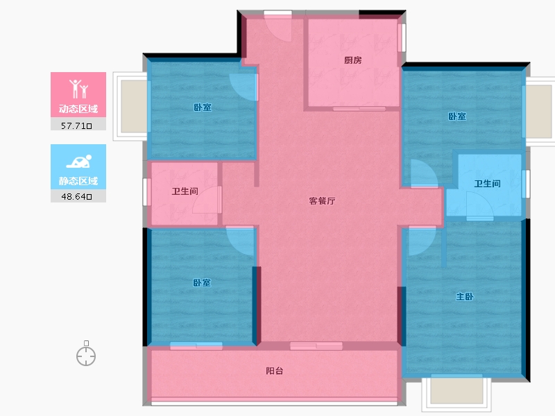 广东省-东莞市-招商保利·依城大观-96.00-户型库-动静分区