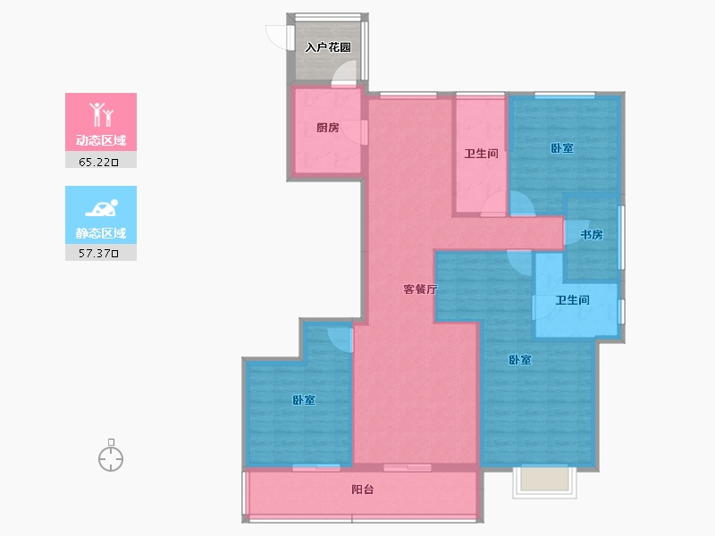 浙江省-杭州市-悦荣湾-115.58-户型库-动静分区