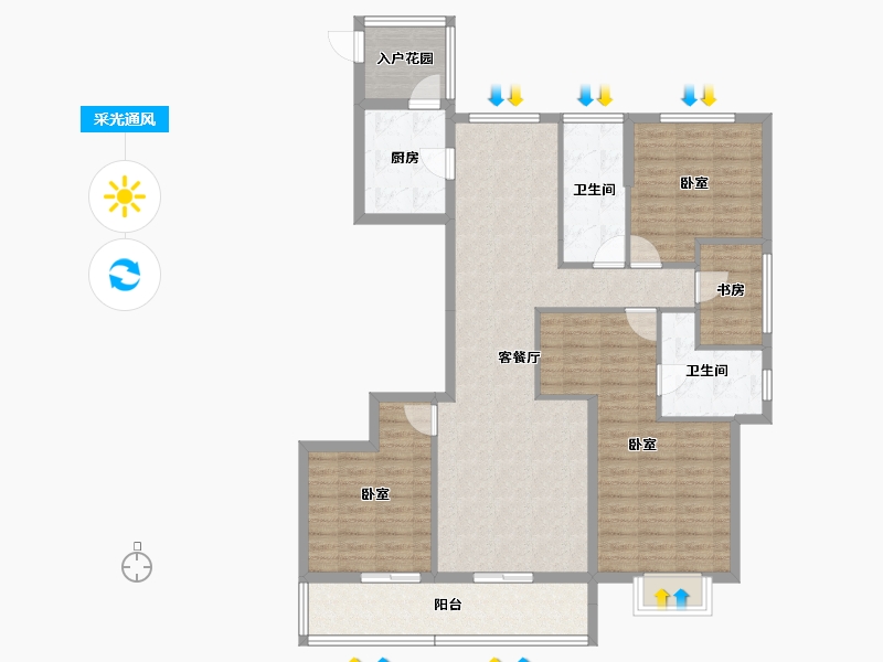 浙江省-杭州市-悦荣湾-115.58-户型库-采光通风