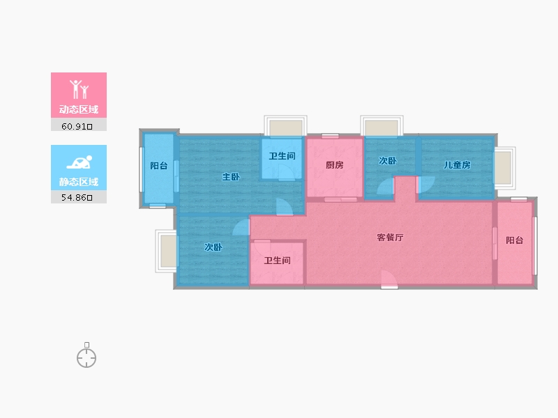 云南省-昆明市-金泰国际3期-111.60-户型库-动静分区