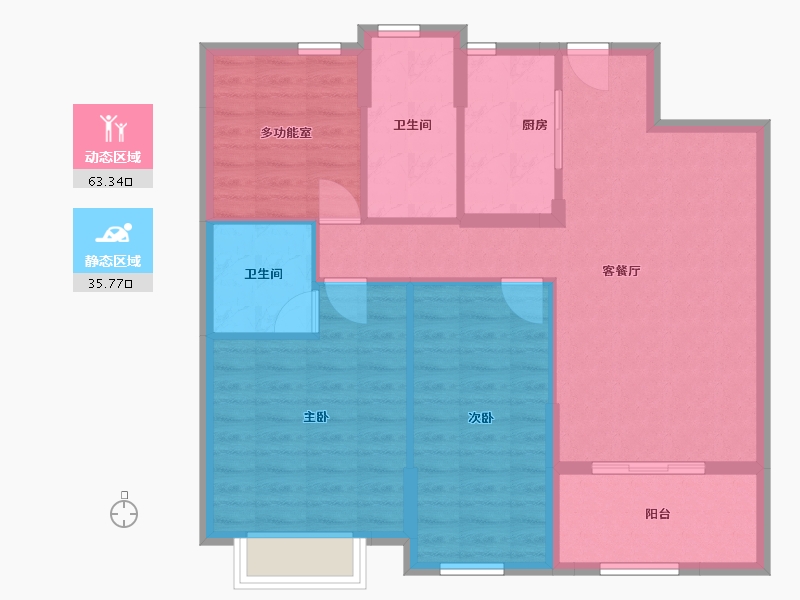 浙江省-宁波市-中海湖心半岛-94.00-户型库-动静分区