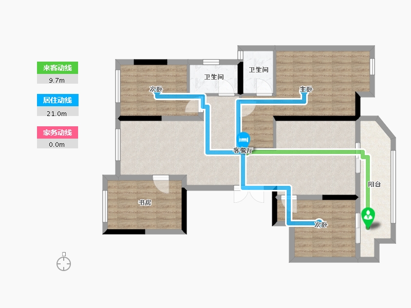 湖北省-荆州市-楚天都市·信园-100.00-户型库-动静线