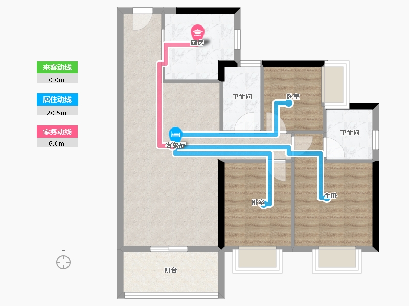 广东省-东莞市-碧桂园·瑜璟臺-79.20-户型库-动静线