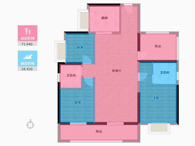 广东省-江门市-江门东湖碧桂园-99.18-户型库-动静分区